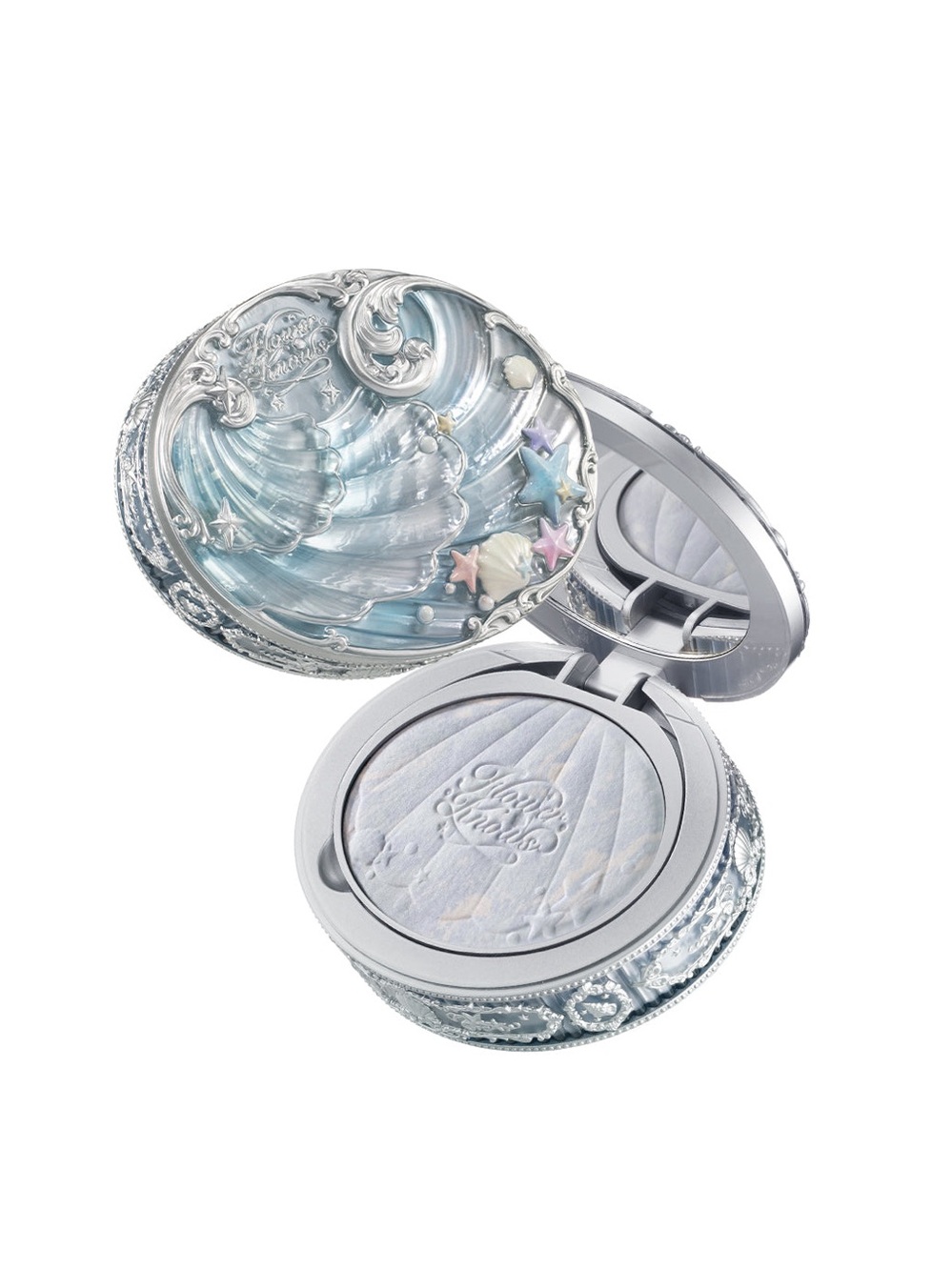 💕 B12 A - Flower Knows Shell's Jewel Collection Baked Powder - 01 Cloudy Blue